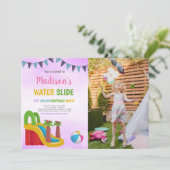 紫色のウォータースライド招待状(写真あり) 招待状 (スタンド正面)