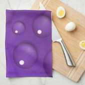 紫色のウォータードロップパターン キッチンタオル (四つ折り)
