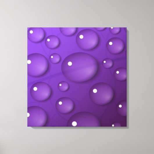 紫色のウォータードロップパターン キャンバスプリント (正面)