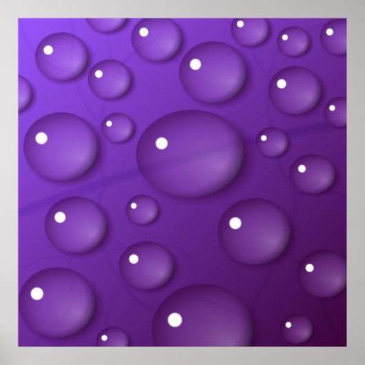 紫色のウォータードロップパターン ポスター (正面)