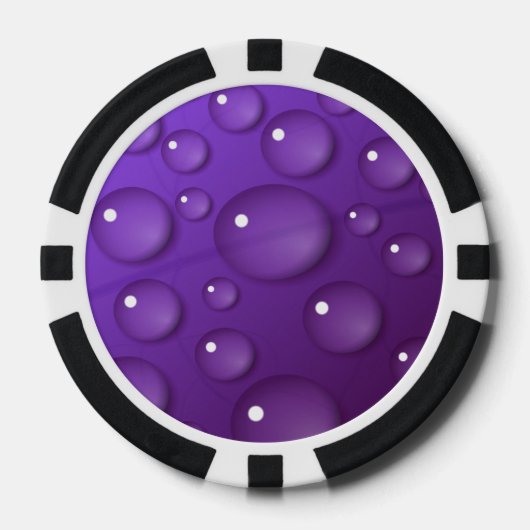 紫色のウォータードロップパターン ポーカーチップ (正面)