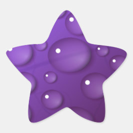 紫色のウォータードロップパターン 星シール