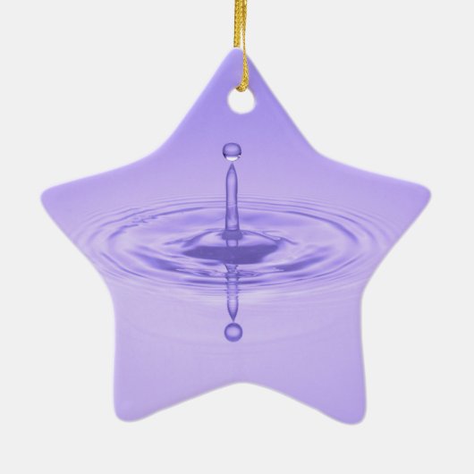 紫色のウォータードロップ反射の無限海愛 セラミックオーナメント (裏面)