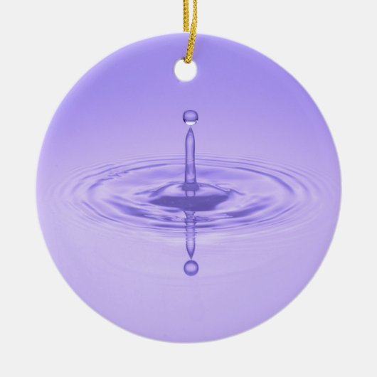 紫色のウォータードロップ反射の無限海愛 セラミックオーナメント (正面)