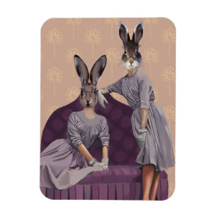 紫色のウサギ マグネット