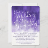 紫色のウルトラバイオレットアートライブストリー結婚ミング 招待状 (正面)