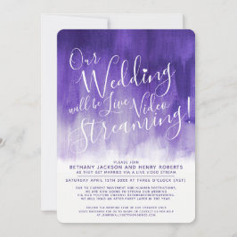 紫色のウルトラバイオレットアートライブストリー結婚ミング 招待状