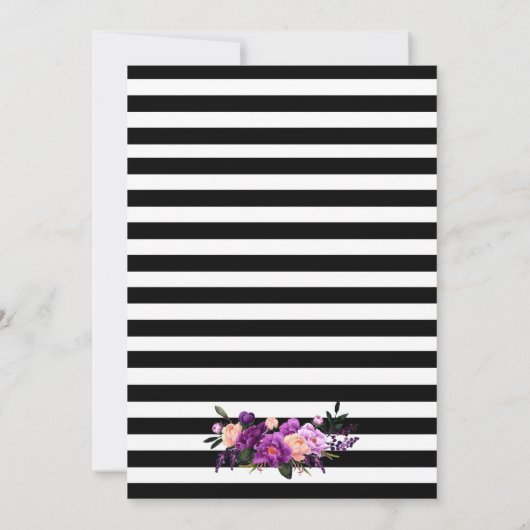 紫色のウルトラバイオレットフローラ結婚式招待状PSS 招待状 (裏面)