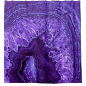 紫色のウルトラ・ビオレット瑪瑙ミネラルジェムストーン シャワーカーテン (正面)