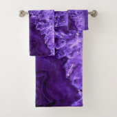 紫色のウルトラ・ビオレット瑪瑙ミネラルジェムストーン バスタオルセット (インサイチュ)