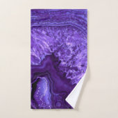 紫色のウルトラ・ビオレット瑪瑙ミネラルジェムストーン バスタオルセット (ハンドタオル)