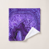 紫色のウルトラ・ビオレット瑪瑙ミネラルジェムストーン バスタオルセット (ウォッシュタオル)