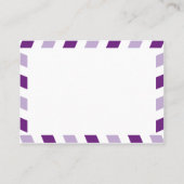 紫色のエアメールのシー結婚ティングカード プレイスカード (裏面)