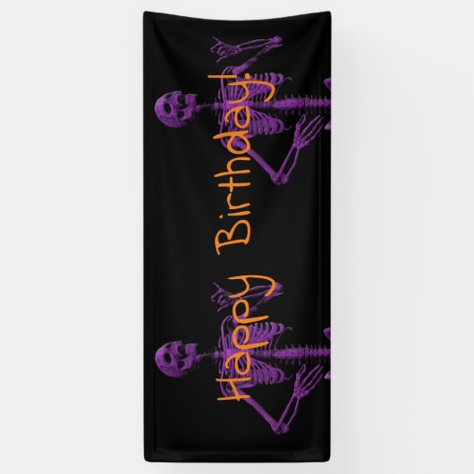 紫色のエア・ギターの骨組誕生日 横断幕 (縦)