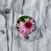 紫色のエキナセアのボタン 缶バッジ (インサイチュ)