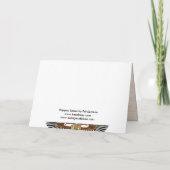 紫色のエジプト猫のモノグラムの挨拶状: T ノートカード (裏面)