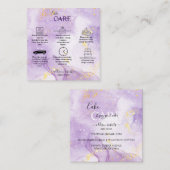 紫色のエステティック気にケーキスクエアビジネスカード スクエア名刺 (正面/裏面)