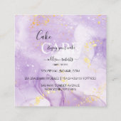 紫色のエステティック気にケーキスクエアビジネスカード スクエア名刺 (裏面)