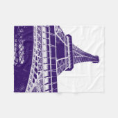 紫色のエッフェル塔 フリースブランケット (正面(横))