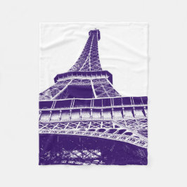 紫色のエッフェル塔 フリースブランケット
