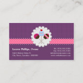 紫色のエレガントなケーキのポップ 名刺 (裏面)
