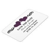 紫色のエレガントハート日付磁石を保存 マグネット (左側)