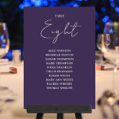 紫色のエレガントモダン座席表の番号 招待状