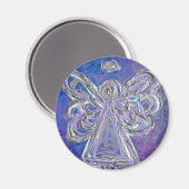 紫色のエンジェルマグネット マグネット (正面/裏面)