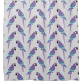 紫色のオウム シャワーカーテン (正面)