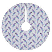 紫色のオウム ブラッシュドポリエステルツリースカート (正面)