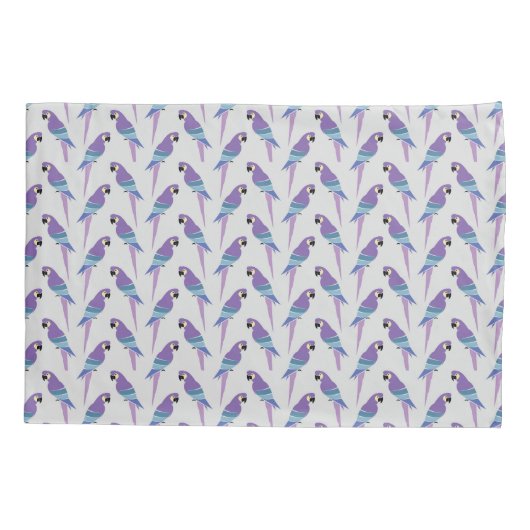 紫色のオウム 枕カバー (裏面-左)