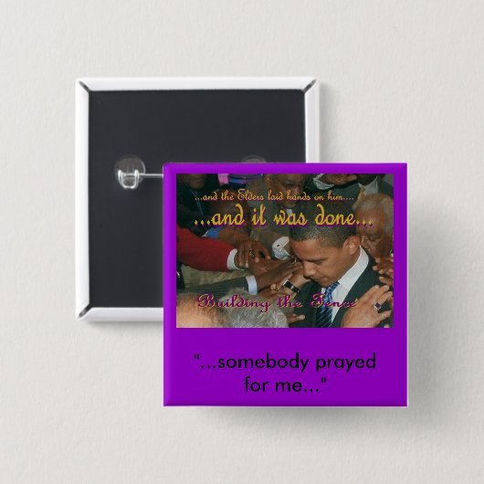 紫色のオバマ及びAMEの司教ボタン 缶バッジ (正面&裏面)