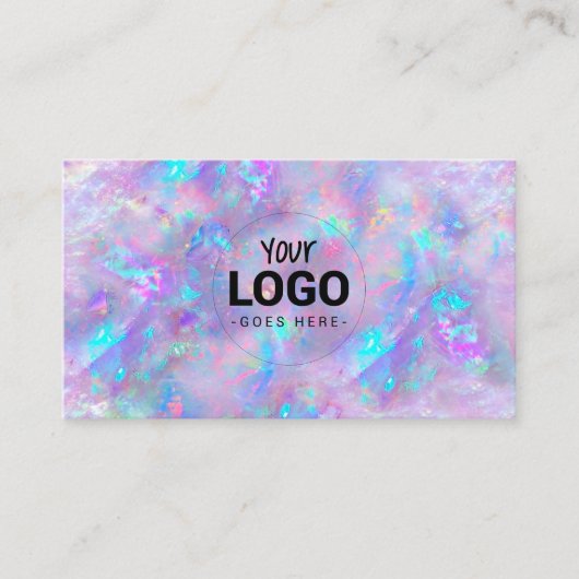 紫色のオパールの背景にロゴを付インスパイアける 名刺 (正面)