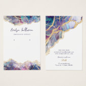 紫色のオパールジュエリーディスプレイカード (正面&裏面)