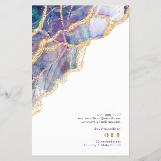 紫色のオパールデザイン価格リストのチラシ チラシ (裏面)