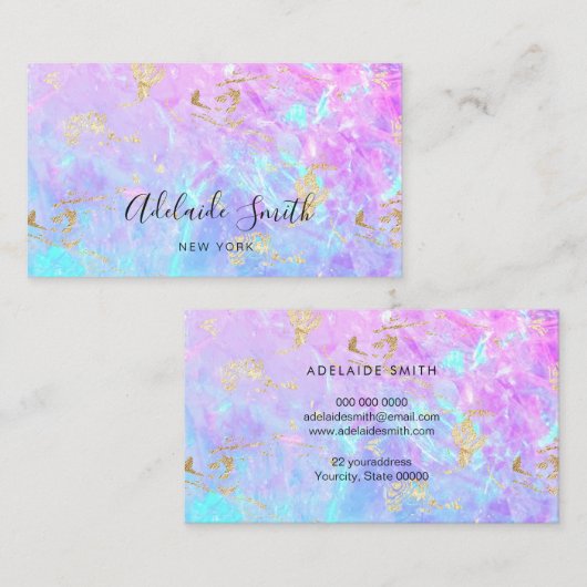 紫色のオパール石のテクスチャ 名刺 (正面/裏面)