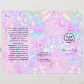 紫色のオパール鉱物パンフレット (正面/裏面)