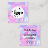 紫色のオパール・スクエア・ビジネス・カード スクエア名刺 (正面/裏面)