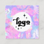 紫色のオパール・スクエア・ビジネス・カード スクエア名刺 (正面)