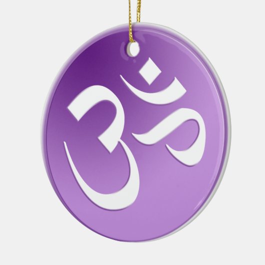 紫色のオブジェクトモデル記号 セラミックオーナメント (左)
