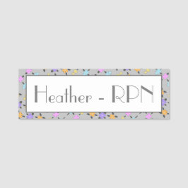 紫色のオレンジとグレーパーソナライズされた 名札