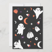 紫色のオレンジは不気味でないハロウィーンのブーブベイビーシャワー 招待状 (裏面)