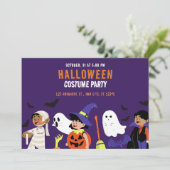 紫色のオレンジよくはしゃぐの例証ハローウィンパーティ 招待状 (スタンド正面)