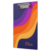 紫色のオレンジ色と黄色のレトロな対角波 クリップボード (左)