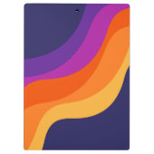 紫色のオレンジ色と黄色のレトロな対角波 クリップボード (裏面)