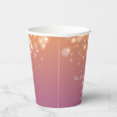 紫色のオレンジ色のシャンパン結婚の泡 紙コップ (右)