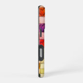 紫色のオレンジ色のハートジンガムiPhoneケース iPhoneケース (右側面)