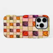 紫色のオレンジ色のハートジンガムiPhoneケース iPhoneケース (裏面横)