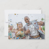 紫色のオレンジ色のフローラ水色ありがとう写真 サンキューカード (裏面)