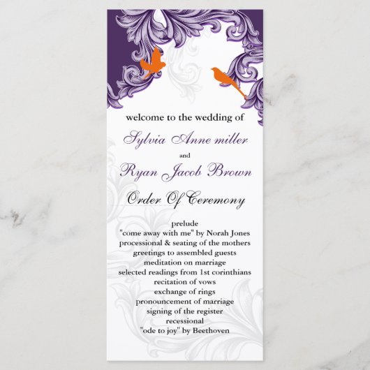 紫色のオレンジ色のロバードプログラム プログラム (正面)